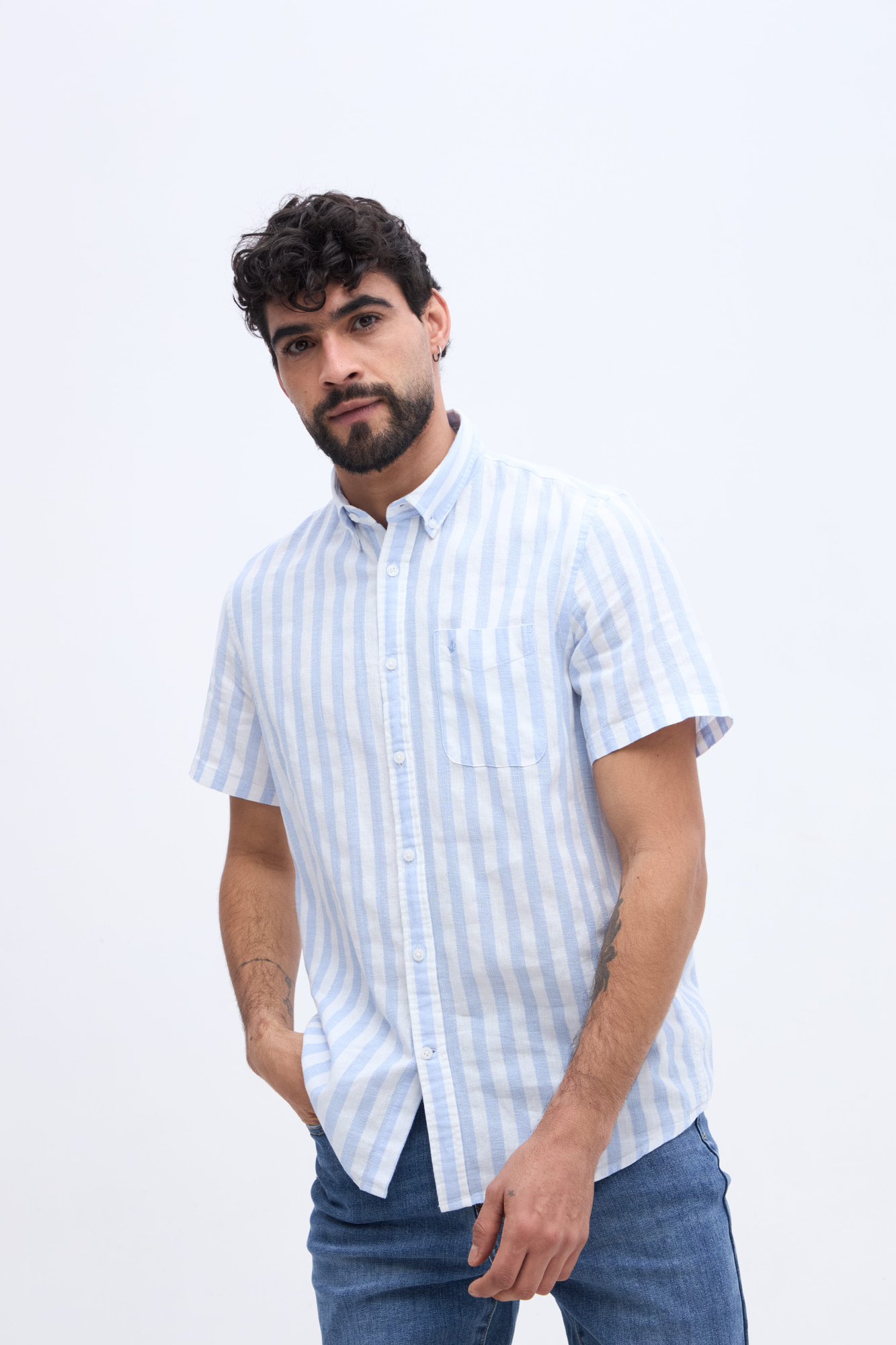 CAMISA MANGA CORTA DE LINO LUC