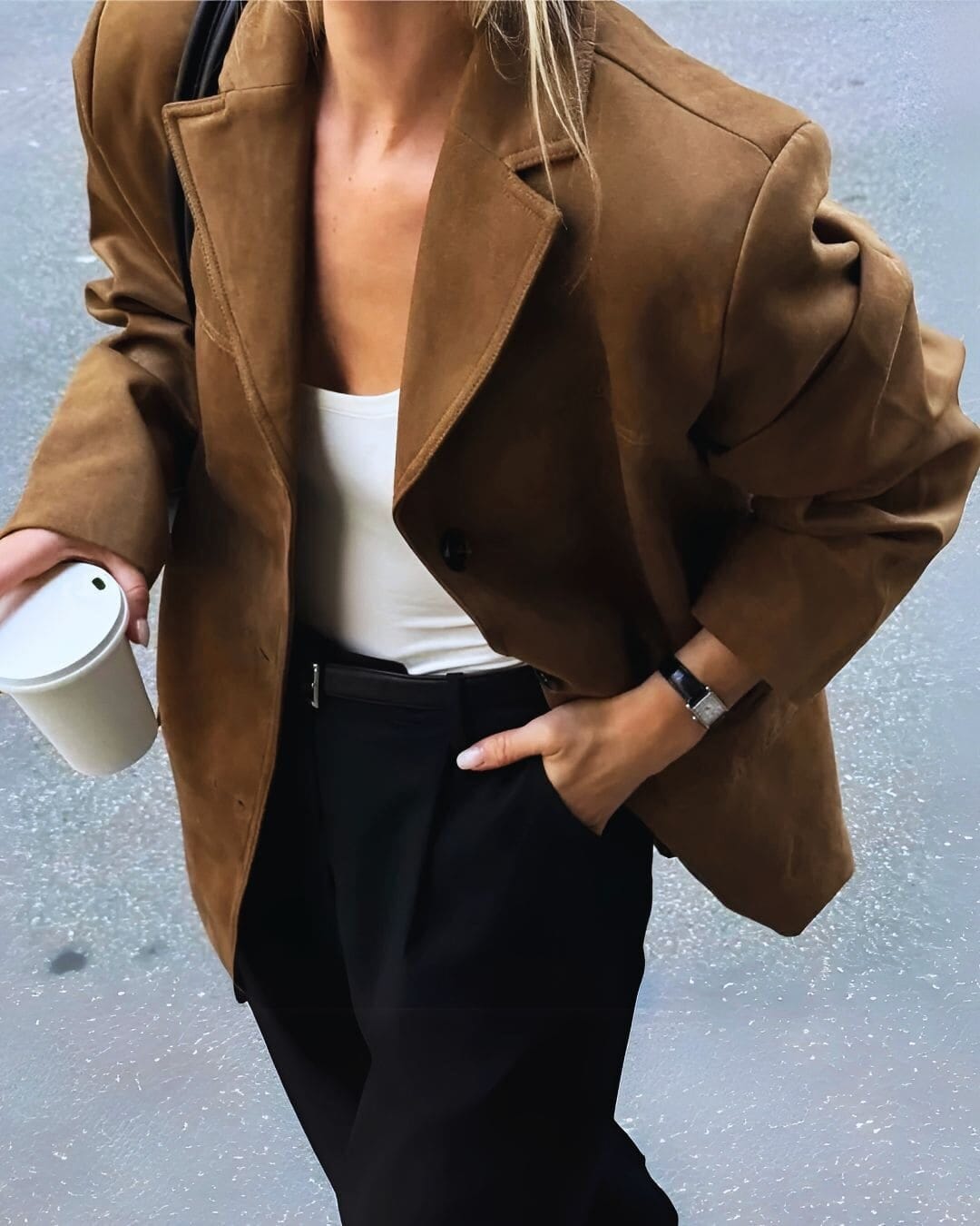 Blazer Camel Suede
