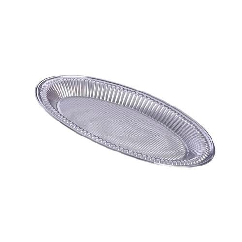 Bandeja plateada oval 35cm x 24,5cm