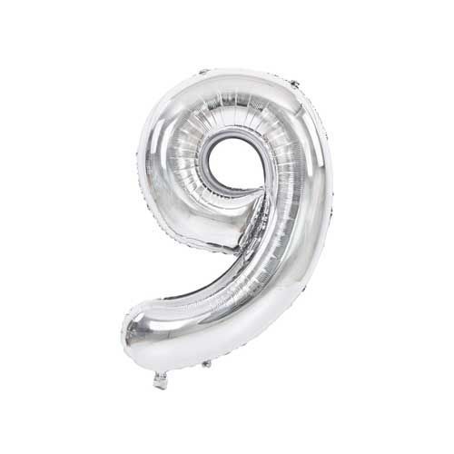 Globo número 9 metalizado para decoración de fiestas R32