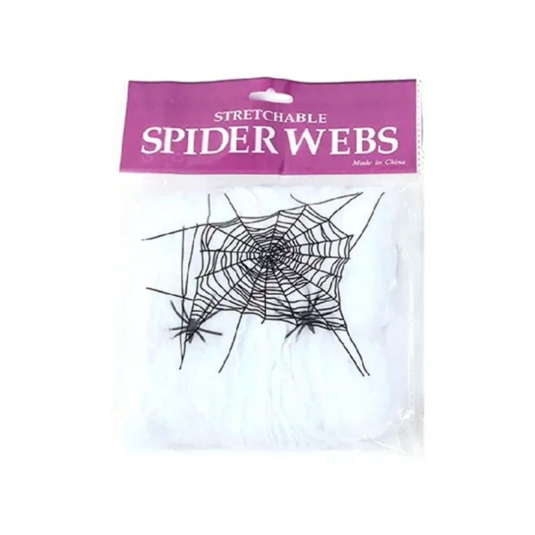 Tela de araña decorativa color blanco – Halloween