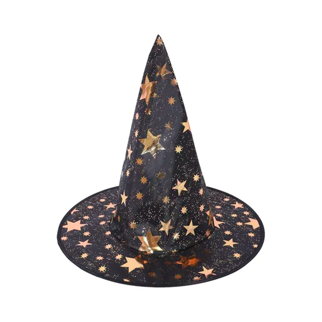 Sombrero de bruja con estrellas doradas – Halloween