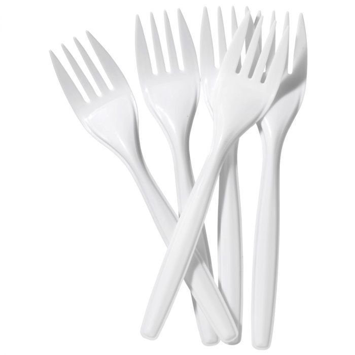 Tenedores descartables plásticos para alimentos (x50 unidades)