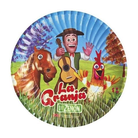 Platos Descartables La granja de Zenón (x8 unidades)