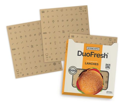 Papel Duofresh Premium Kraft - 33cm x 37cm - 500 u - Display Food
