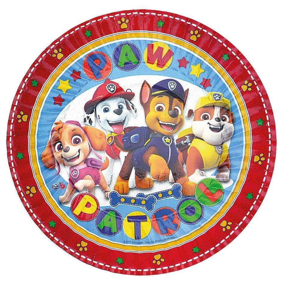 Platos Descartables Paw Patrol (x10 unidades)
