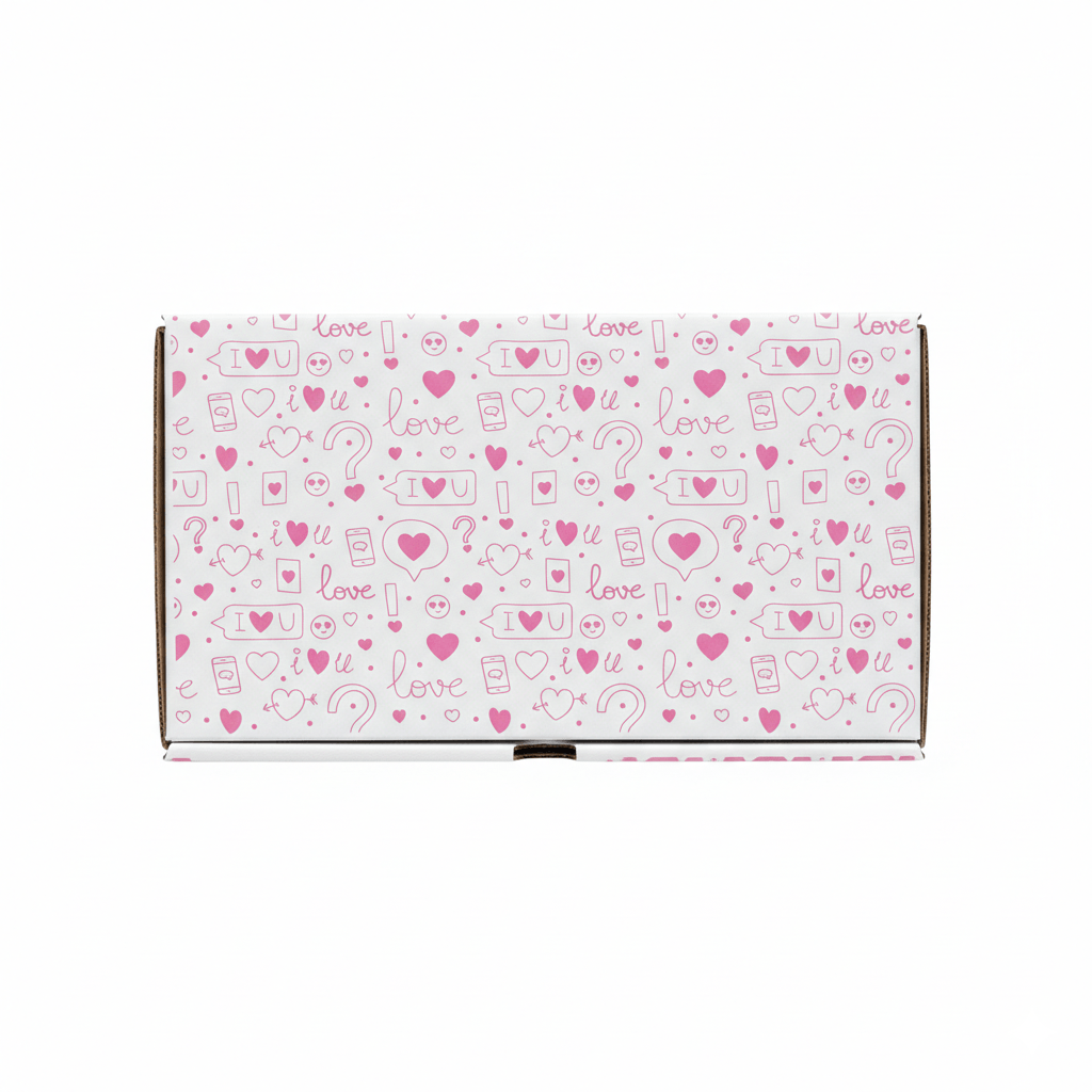 Caja Blanca para Envío 25 x 14,5 x 5 cm – San Valentín
