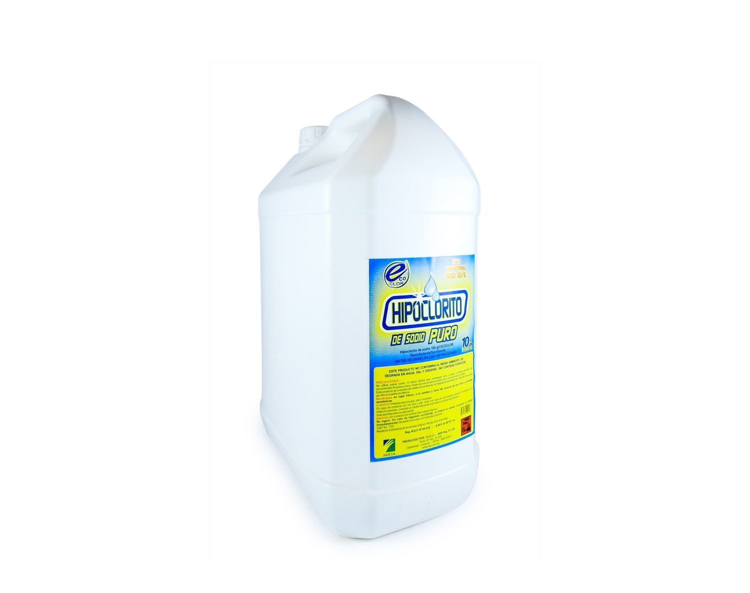 Hipoclorito De Sodio Ecoclor 10 Lts