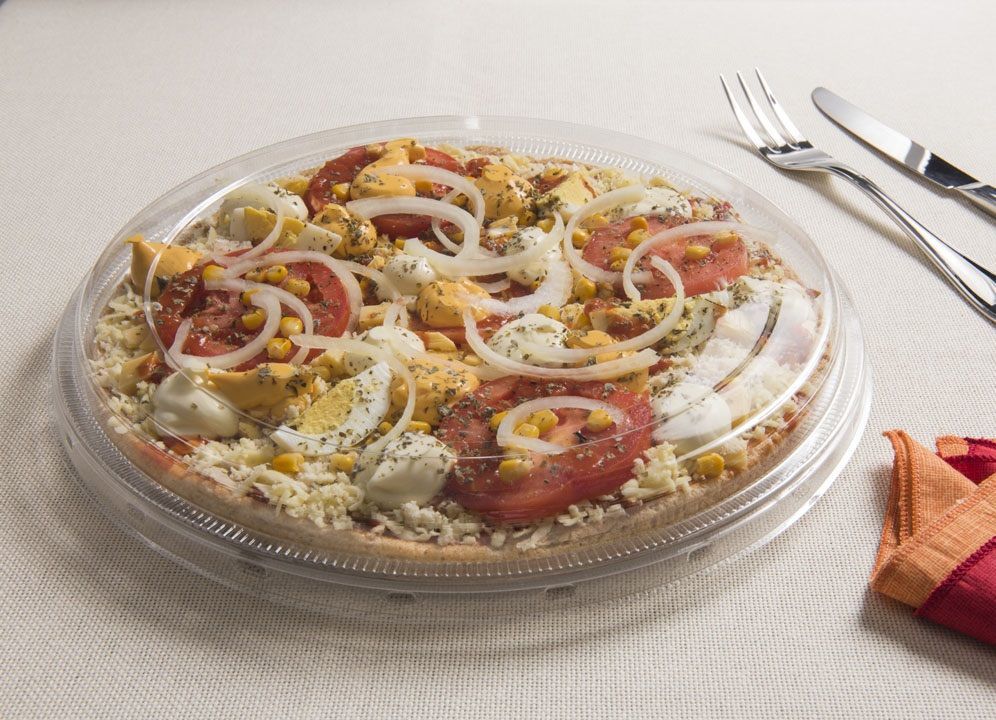 Bandeja para pizza con tapa
