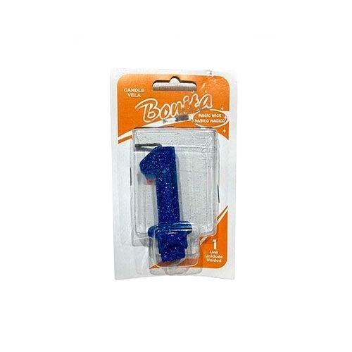 Vela número 1 para torta de cumpleaños (Azul)