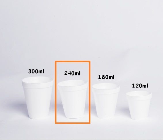 Vaso térmico de espuma para bebidas 240 ml (descartable)