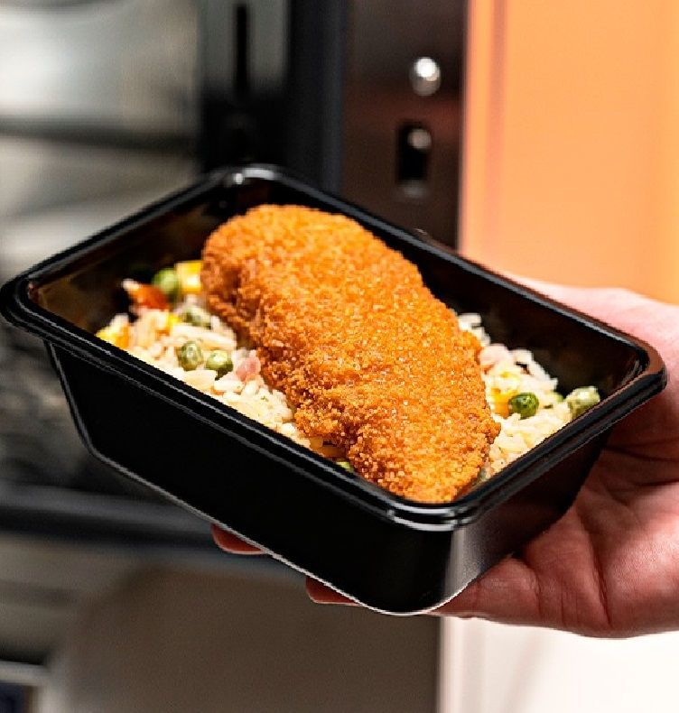 Bandeja para horno negra de tereftalato de polietileno cristalizable 400 ml — 13,7 × 10 × 3,5 cm