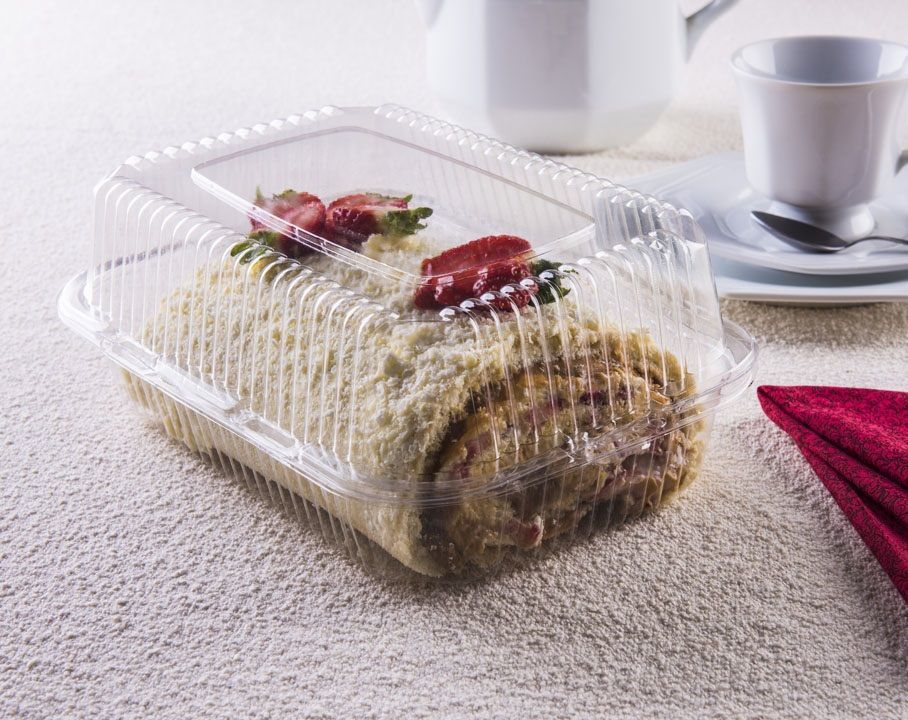Estuche transparente para pionono / torta arrollada (con tapa a presión)