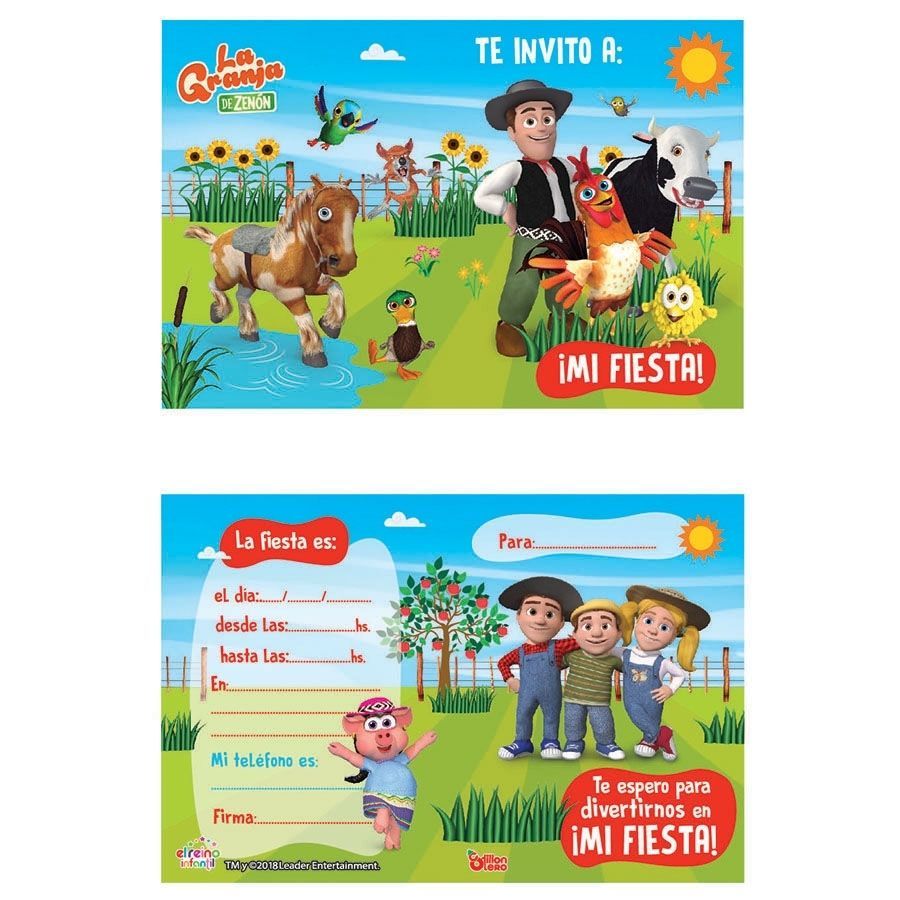 Invitaciones La Granja de Zenon (x10 unidades)