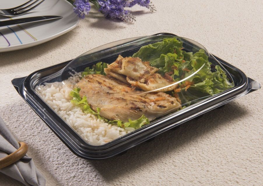 Bandeja multiuso negra PP 1000 ml – 22,5 × 14,5 × 2 cm (descartable)