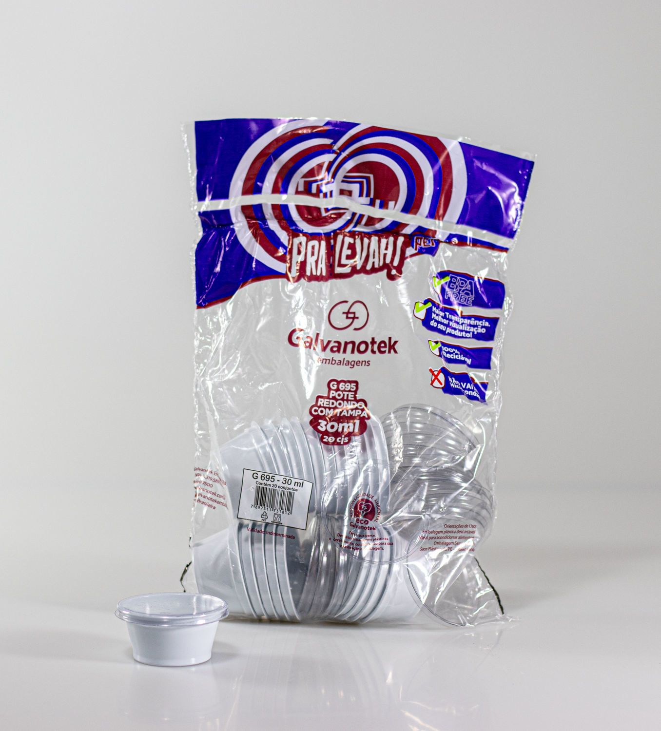 Pote redondo con tapa 30 ml (x20 unidades)