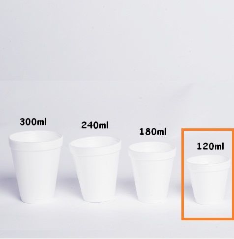 Vaso térmico de espuma para bebidas 120 ml (descartable)