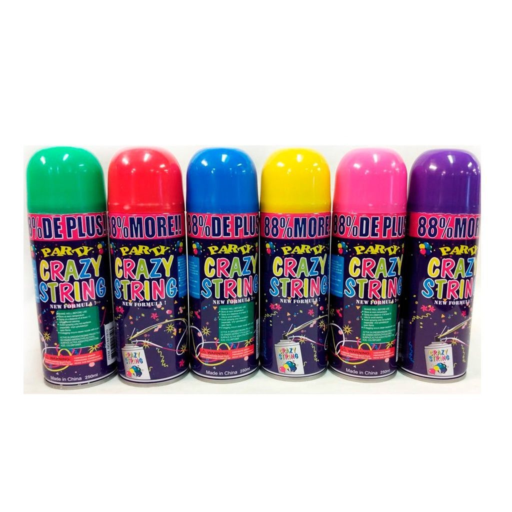 Serpentina en aerosol para fiestas — lista para usar (Amarillo)