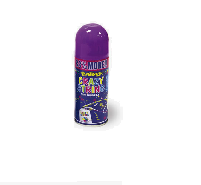 Serpentina en aerosol para fiestas — lista para usar (Lila)