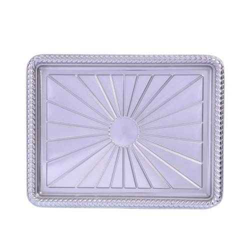 Bandeja plateada rectangular 29cm x 37cm