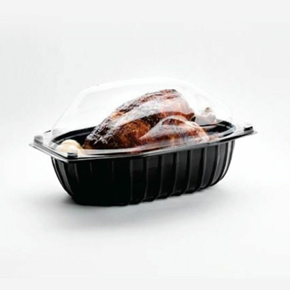 Estuche para pollo asado con tapa (Negro)