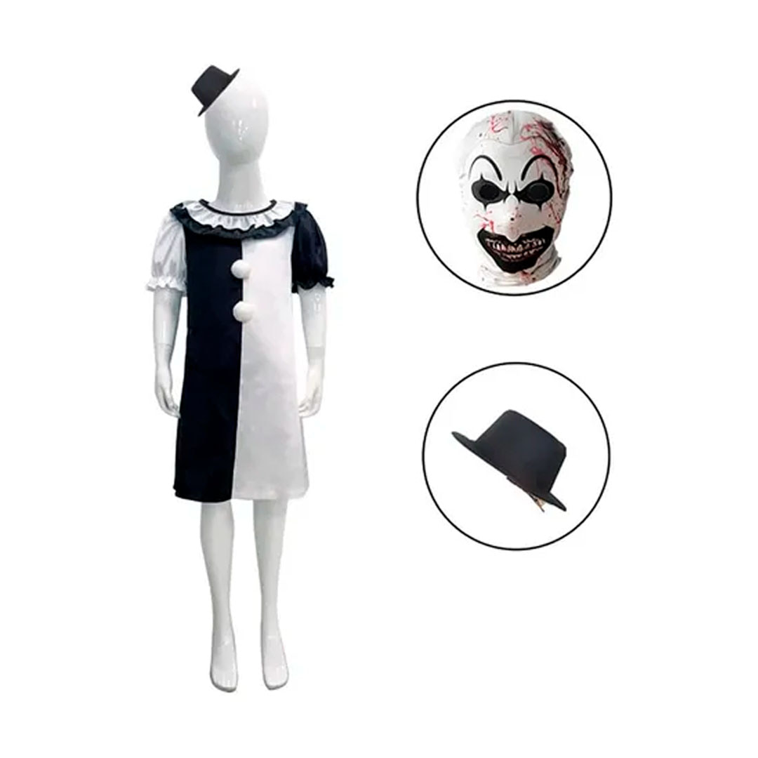 Disfraz adulto payaso tenebroso con máscara y sombrero – Halloween