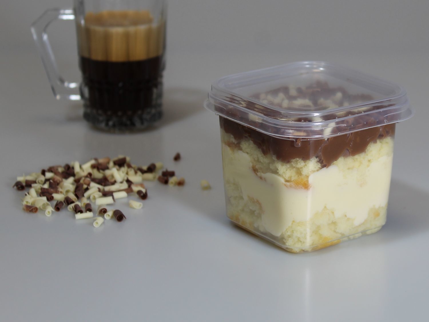 Pote cuadrado transparente apto microondas 350 ml