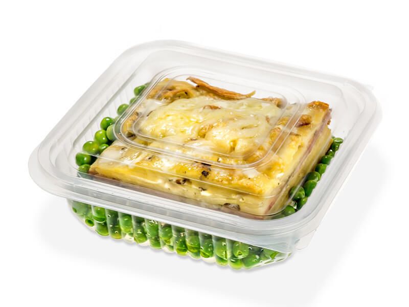 Estuche de polipropileno para alimentos 13 × 13 × 6 cm (sin tapa)