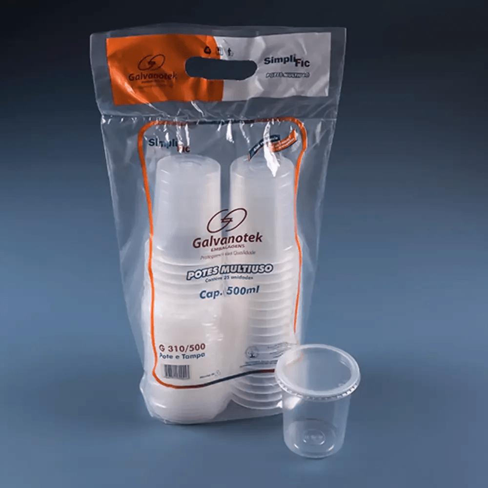 Pote para alimentos multiuso (500ml x 25 Unid)