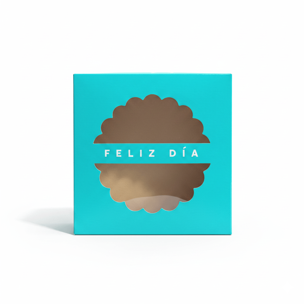 Caja con Visor Feliz Día 20 x 20 x 10 cm