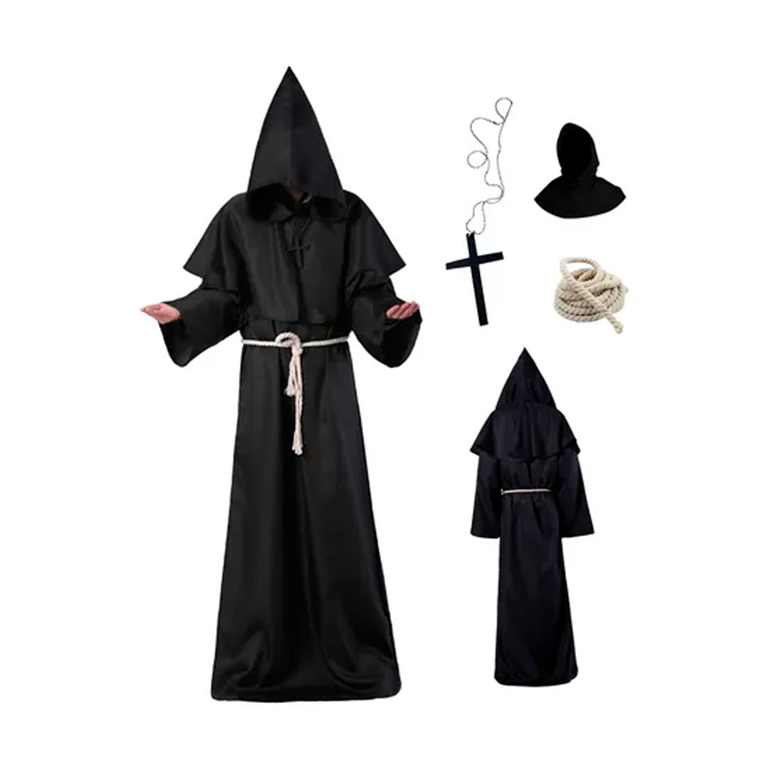 Disfraz adulto sacerdote oscuro con accesorios – Halloween
