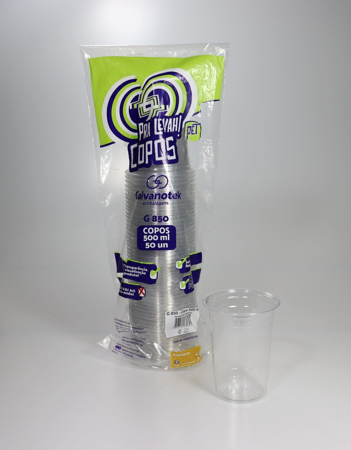 Vasos descartables transparentes 500 ml x50 unidades