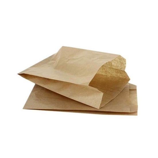 Bolsa de papel para hamburguesa kraft marrón 11,4 × 17 cm