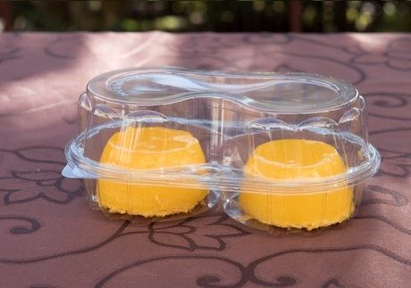 Estuche transparente para 2 muffins con tapa (6.6x5.9cm)