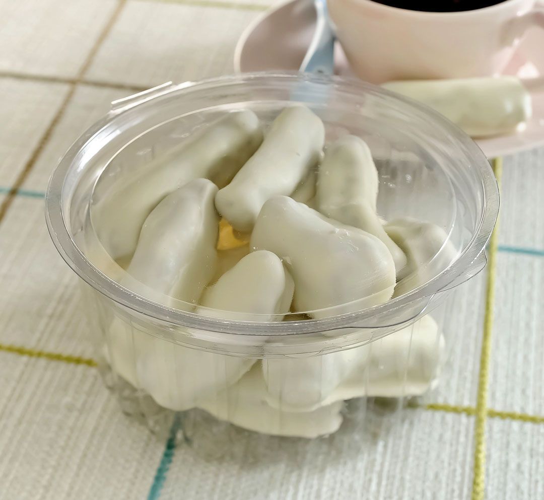 Pote Redondo Transparente con Tapa Bisagra 350 ml (8.4x4.7cm)