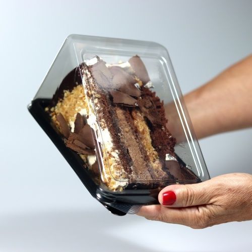 Estuche transparente para porción grande de torta