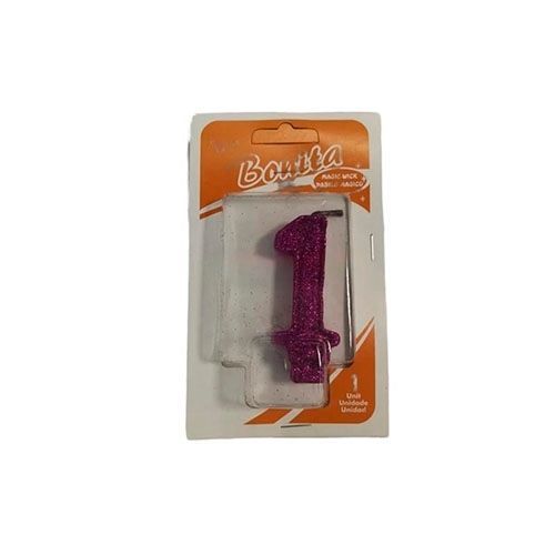 Vela número 1 para torta de cumpleaños (Fucsia)