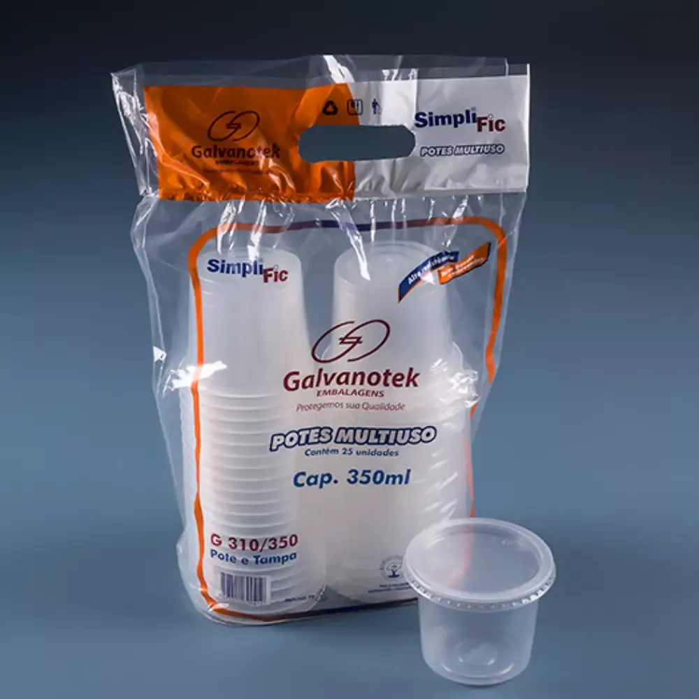 Pote para alimentos multiuso (350ml x 25 Unid)