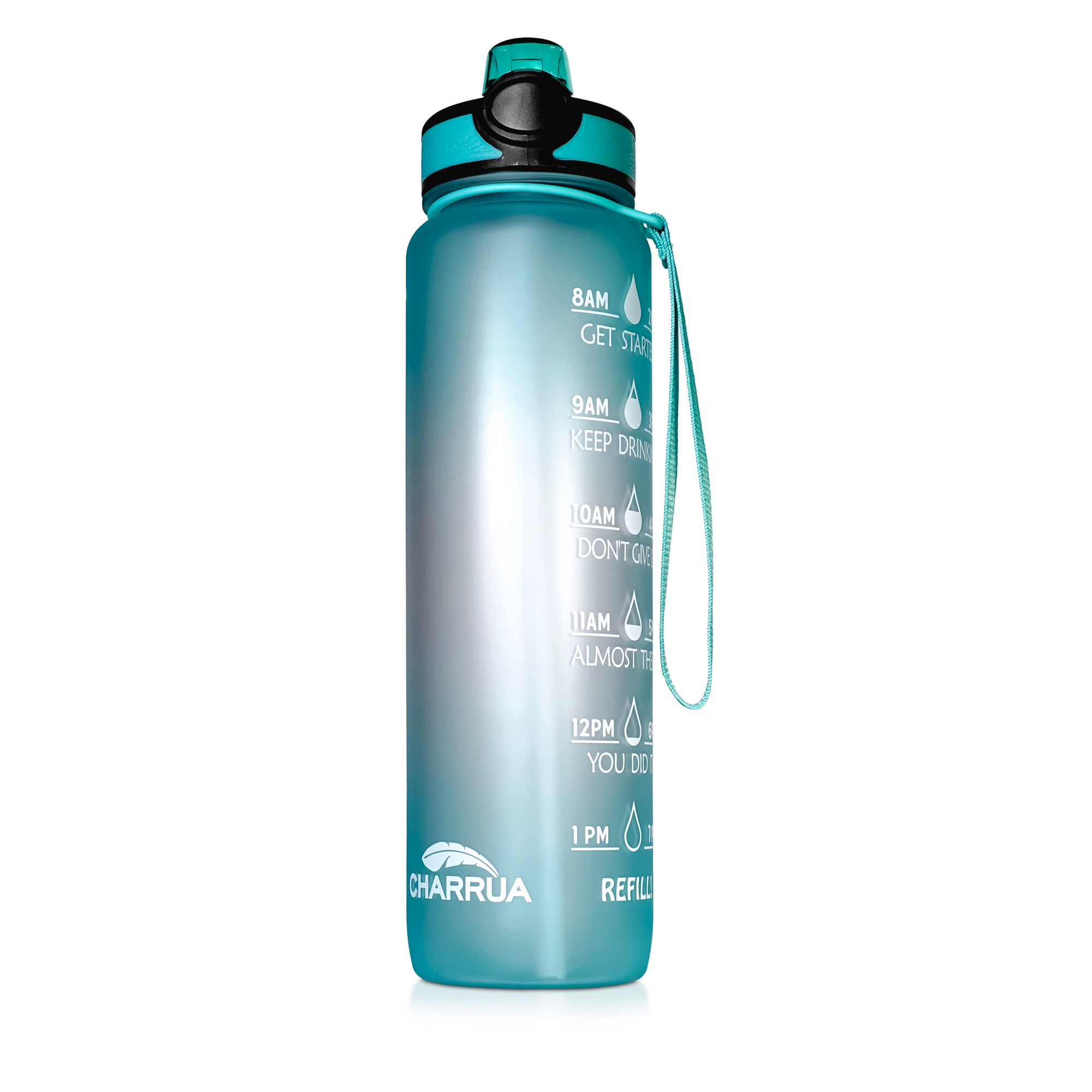 Botella de Agua Motivacional 1 Litro con Pico de Silicona – Charrúa