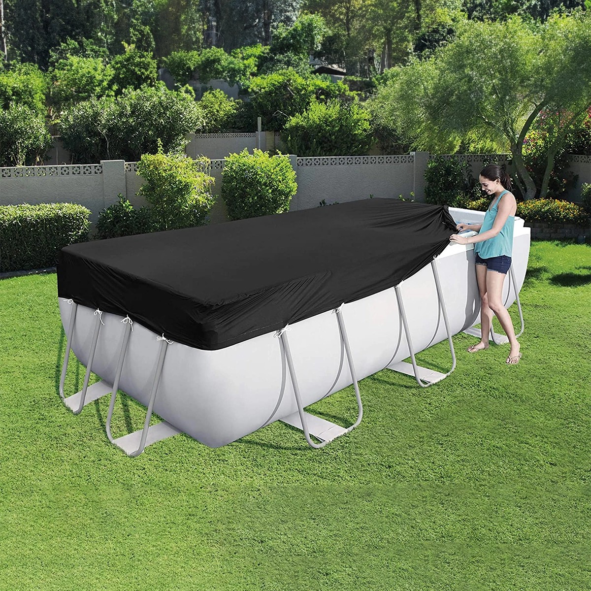 Cobertor Rectangular para Piscina Estructural Premium – 396 x 196 cm