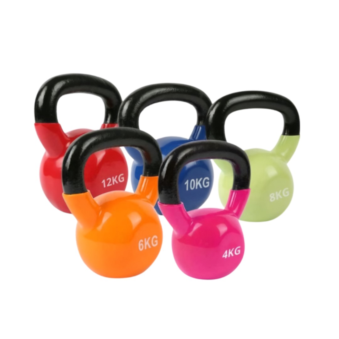Pesa Rusa O Kettlebell De Hierro Fundido Recubierta 4 Kg a 20 kg