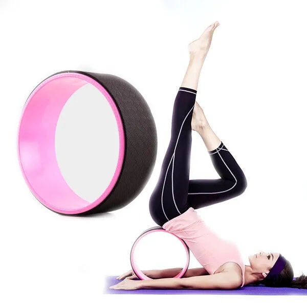 Rueda de Yoga Pilates Roller para Estiramientos Mejora Flexibilidad Equilibrio