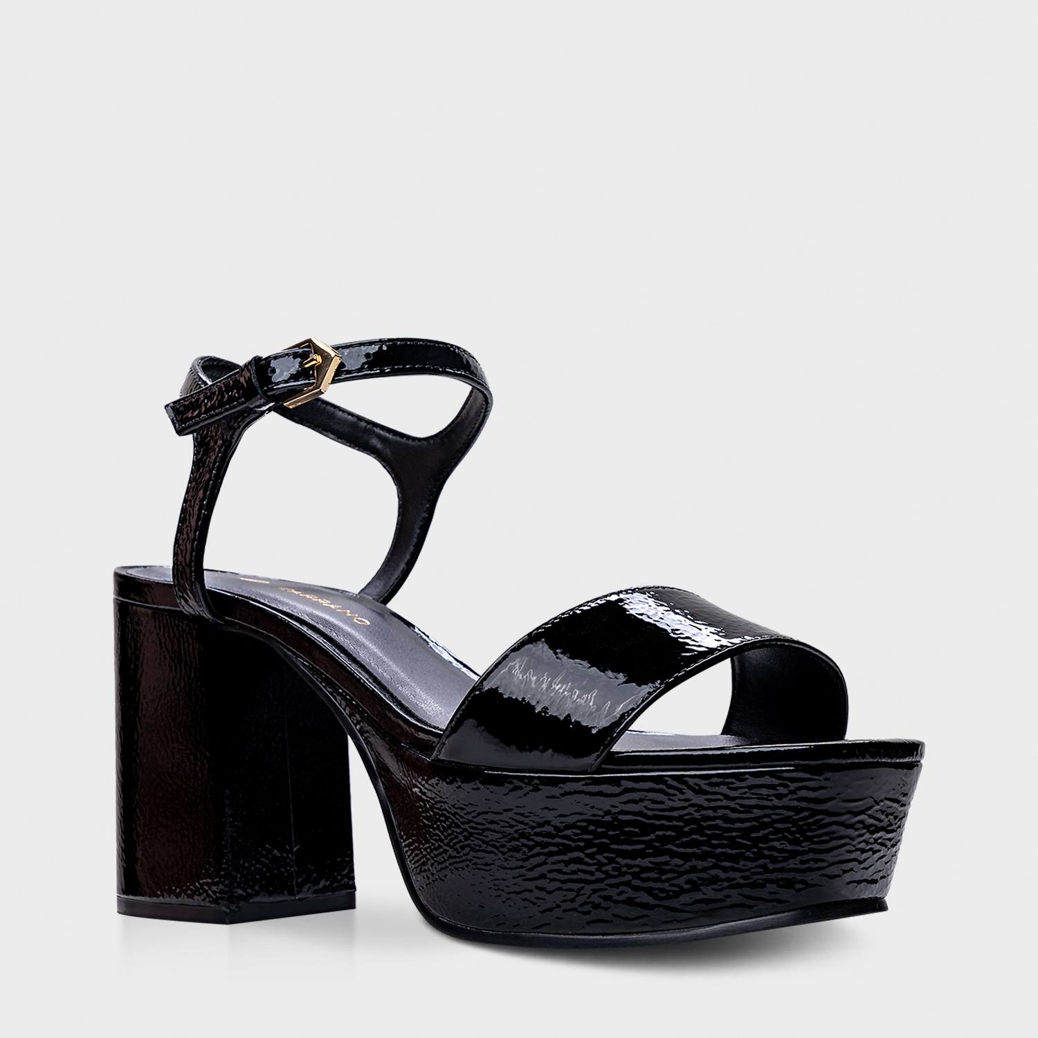 SANDALIA FIESTA DALIA CHAROL NEGRO