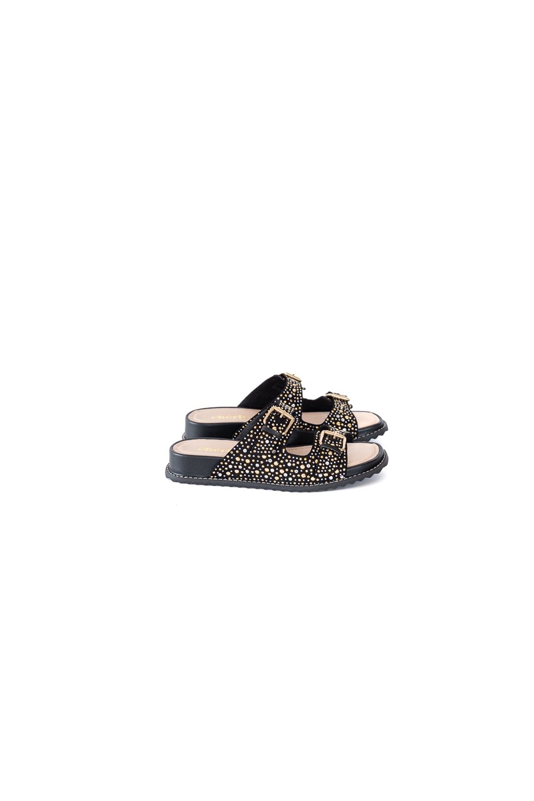 SANDALIA BIRKI SHINY NEGRO