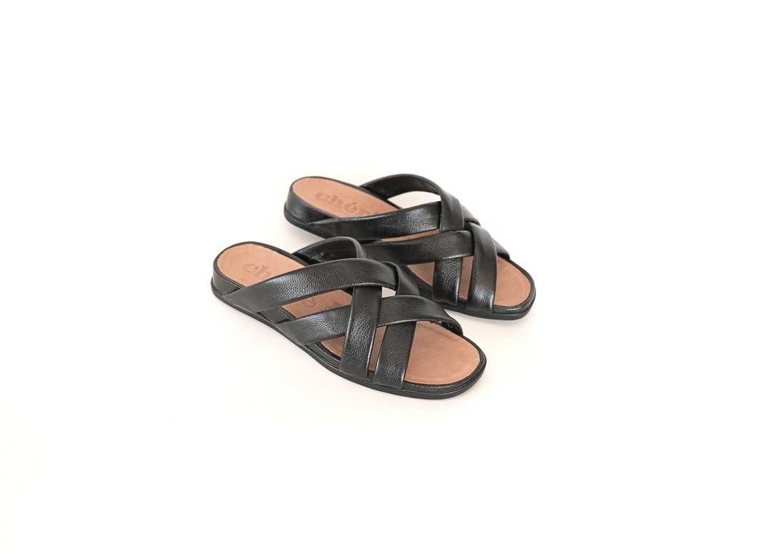 SANDALIA DENU FLEX TEXTURED NEGRA