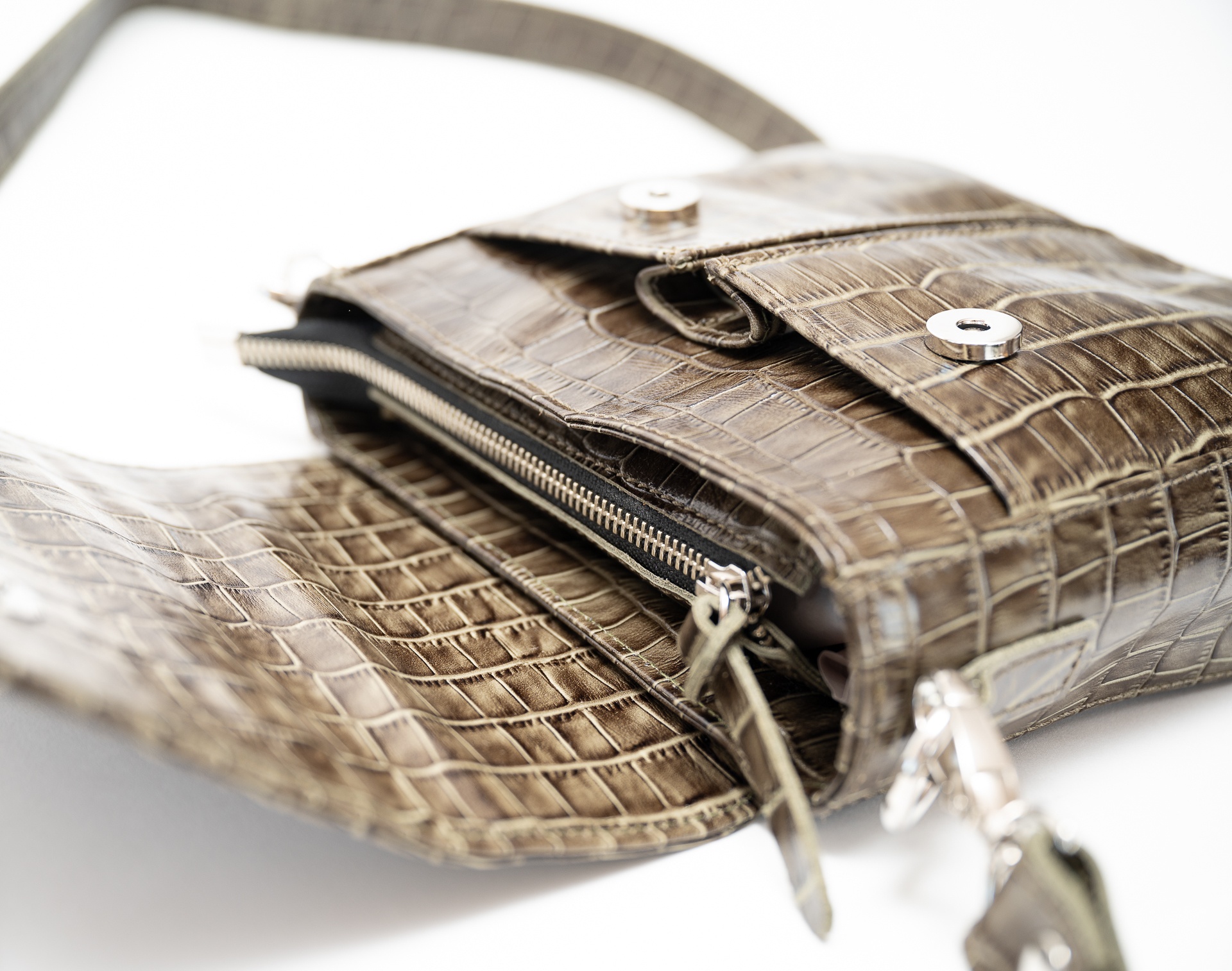 BANDOLERA GUMY TEXTURED OLIVA