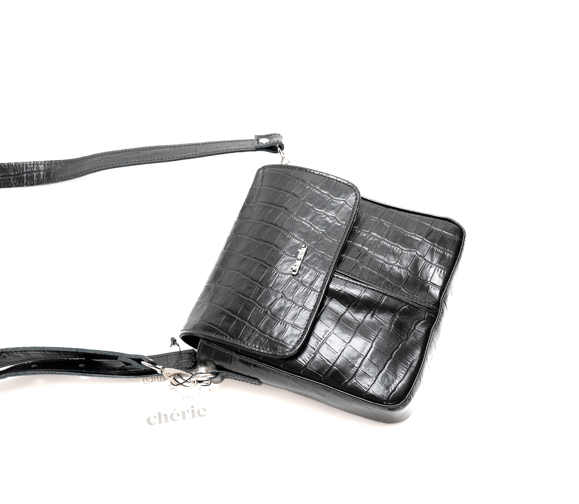 BANDOLERA GUMY TEXTURED NEGRO