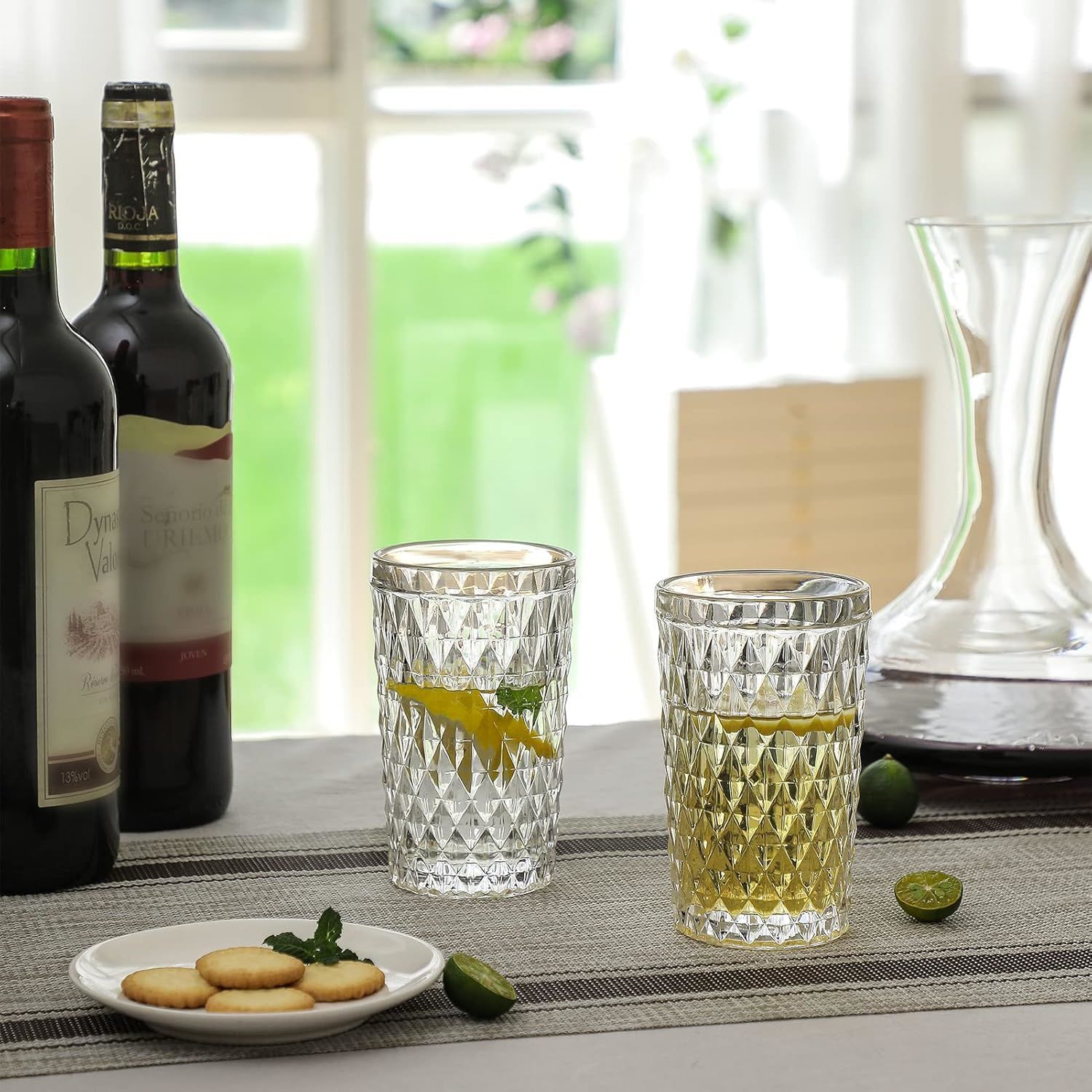 Vaso de vidrio labrado