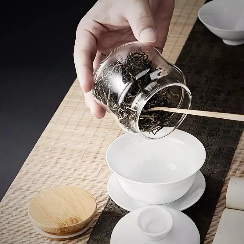 Frasco Vidrio Curvo con tapa de bambú