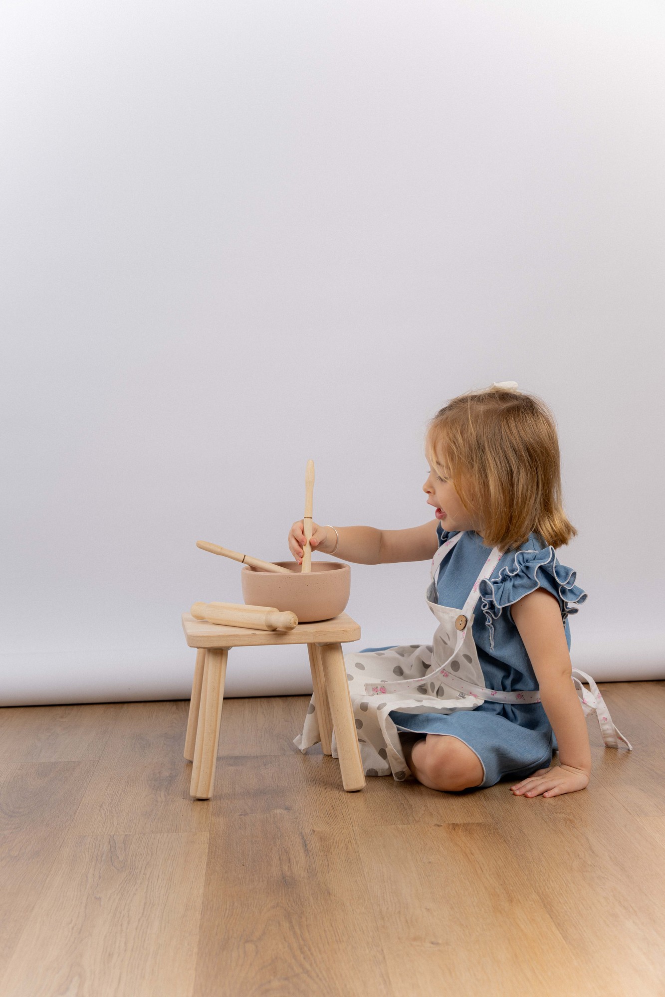 Juego de Delantal y utensillos de madera